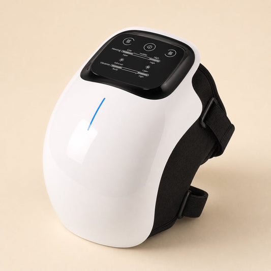 Kneova knee massager in a warm ivory studio